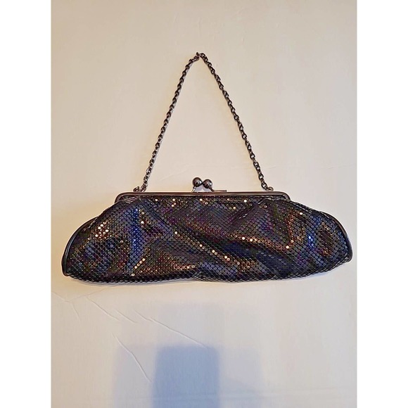 Whiting & Davis Vintage Mesh Chain Kiss Lock Evening Purse Micro Bag Black - Picture 5 of 14
